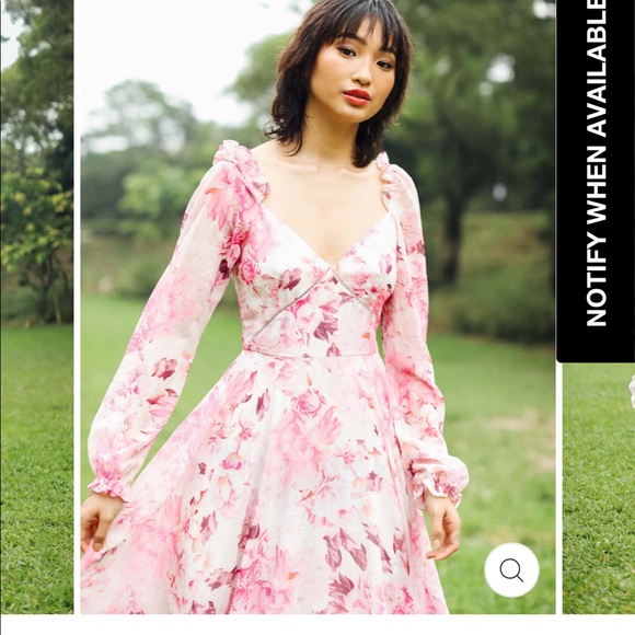 Sau Lee Georgia long sleeve midi dress - Picture 3 of 5